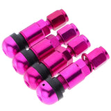 Maxbell 4 Pcs Car Tubeless Wheel Dust Caps Tire Valve Stems Purple + Black