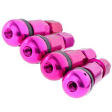 Maxbell 4 Pcs Car Tubeless Wheel Dust Caps Tire Valve Stems Purple + Black