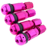 Maxbell 4 Pcs Car Tubeless Wheel Dust Caps Tire Valve Stems Purple + Black