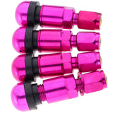Maxbell 4 Pcs Car Tubeless Wheel Dust Caps Tire Valve Stems Purple + Black