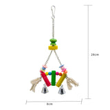 Maxbell Bird Products Parrot Macaw Wood Block Beads Small Bells Toy