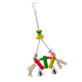 Maxbell Bird Products Parrot Macaw Wood Block Beads Small Bells Toy