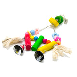 Maxbell Bird Products Parrot Macaw Wood Block Beads Small Bells Toy
