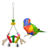 Maxbell Bird Products Parrot Macaw Wood Block Beads Small Bells Toy