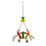 Maxbell Bird Products Parrot Macaw Wood Block Beads Small Bells Toy