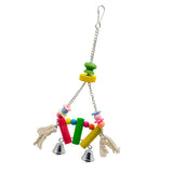 Maxbell Bird Products Parrot Macaw Wood Block Beads Small Bells Toy