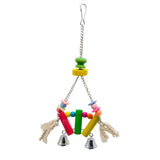 Maxbell Bird Products Parrot Macaw Wood Block Beads Small Bells Toy