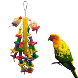 Maxbell Wooden Bird Parrot Cage Hanging Chewing Bite Bird Teeth Care Treats Toy