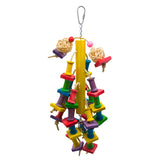 Maxbell Wooden Bird Parrot Cage Hanging Chewing Bite Bird Teeth Care Treats Toy