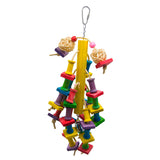 Maxbell Wooden Bird Parrot Cage Hanging Chewing Bite Bird Teeth Care Treats Toy