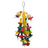 Maxbell Wooden Bird Parrot Cage Hanging Chewing Bite Bird Teeth Care Treats Toy