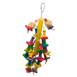 Maxbell Wooden Bird Parrot Cage Hanging Chewing Bite Bird Teeth Care Treats Toy