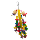 Maxbell Wooden Bird Parrot Cage Hanging Chewing Bite Bird Teeth Care Treats Toy