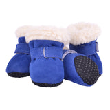 Maxbell 4 pcs/lot S/M/L/XL Pet Dog Shoes / Puppy Booties Rubber Anti Slip Waterproof L Blue