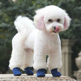 Maxbell 4 pcs/lot S/M/L/XL Pet Dog Shoes / Puppy Booties Rubber Anti Slip Waterproof L Blue