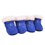 Maxbell 4 pcs/lot S/M/L/XL Pet Dog Shoes / Puppy Booties Rubber Anti Slip Waterproof L Blue