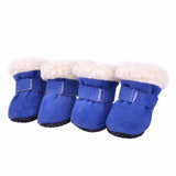 Maxbell 4 pcs/lot S/M/L/XL Pet Dog Shoes / Puppy Booties Rubber Anti Slip Waterproof L Blue