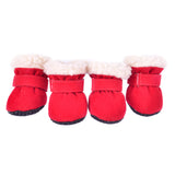 Maxbell 4 pcs/lot S/M/L/XL Pet Dog Shoes / Puppy Booties Rubber Anti Slip Waterproof S Red