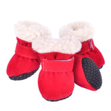 Maxbell 4 pcs/lot S/M/L/XL Pet Dog Shoes / Puppy Booties Rubber Anti Slip Waterproof S Red