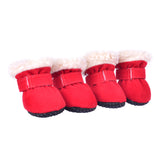 Maxbell 4 pcs/lot S/M/L/XL Pet Dog Shoes / Puppy Booties Rubber Anti Slip Waterproof S Red