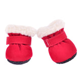 Maxbell 4 pcs/lot S/M/L/XL Pet Dog Shoes / Puppy Booties Rubber Anti Slip Waterproof S Red