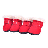 Maxbell 4 pcs/lot S/M/L/XL Pet Dog Shoes / Puppy Booties Rubber Anti Slip Waterproof S Red