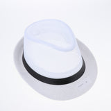 Maxbell Mens Short Brim Beach Panama Fedora Straw Hat White