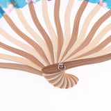 Maxbell Women Cheongsam Fans Hand Held Folding Bamboo Fans Retro Style Light blue