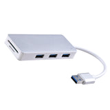 Maxbell 3Port USB3.0 Hub+ Memory Card Slot Combo Splitter Converter Moonlight silver