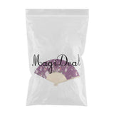 Maxbell Japanese Hand Fan Vintage Bamboo Silk Fabric Folding Handheld Fan Purple