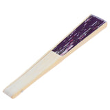 Maxbell Japanese Hand Fan Vintage Bamboo Silk Fabric Folding Handheld Fan Purple