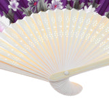 Maxbell Japanese Hand Fan Vintage Bamboo Silk Fabric Folding Handheld Fan Purple