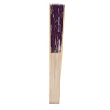 Maxbell Japanese Hand Fan Vintage Bamboo Silk Fabric Folding Handheld Fan Purple