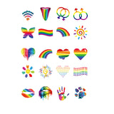 Maxbell 20pcs Rainbow Temporary Tattoos Water Transfer Makeup Body Stickers Decals