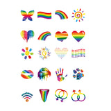 Maxbell 20pcs Rainbow Temporary Tattoos Water Transfer Makeup Body Stickers Decals