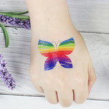 Maxbell 20pcs Rainbow Temporary Tattoos Water Transfer Makeup Body Stickers Decals