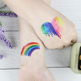 Maxbell 20pcs Rainbow Temporary Tattoos Water Transfer Makeup Body Stickers Decals