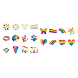 Maxbell 20pcs Rainbow Temporary Tattoos Water Transfer Makeup Body Stickers Decals