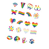 Maxbell 20pcs Rainbow Temporary Tattoos Water Transfer Makeup Body Stickers Decals