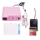 Maxbell Electric Nail Drill File Machine Kit Manicure Nail Polisher Drill Bits Set Pink