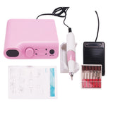 Maxbell Electric Nail Drill File Machine Kit Manicure Nail Polisher Drill Bits Set Pink