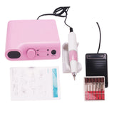 Maxbell Electric Nail Drill File Machine Kit Manicure Nail Polisher Drill Bits Set Pink