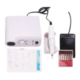 Maxbell Electric Nail Drill File Machine Kit Manicure Nail Polisher Drill Bits Set White