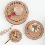 Maxbell Wood Coaster Round Table Mat Placemat Tableware For Home Kitchen Flower Lace