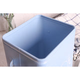 Maxbell Metal Rice Grain Storage Box Iron Laundry Powder Container with Scoop Blue