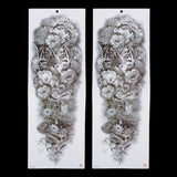 Maxbell 2Pcs Full Arm Waterproof Floral Arm Temporary Full Arm Tattoo Floral Tiger