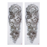 Maxbell 2Pcs Full Arm Waterproof Floral Arm Temporary Full Arm Tattoo Floral Tiger