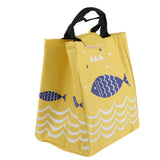Maxbell Lunch Bags Canvas Insulated Waterproof Aluminum Foil sticker fish yellow
