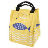 Maxbell Lunch Bags Canvas Insulated Waterproof Aluminum Foil sticker fish yellow