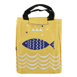 Maxbell Lunch Bags Canvas Insulated Waterproof Aluminum Foil sticker fish yellow